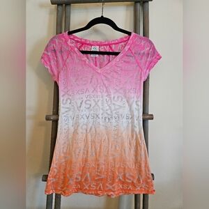 VS Sport Pink and Orange Gradient Athletic Top